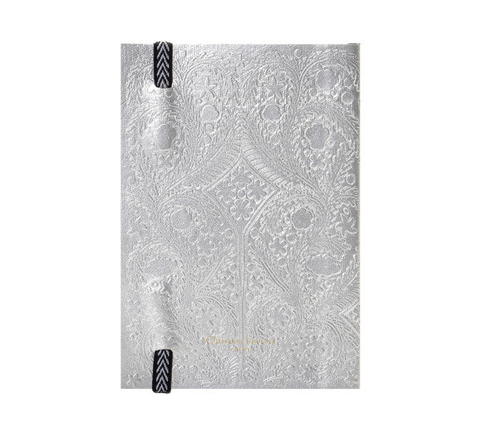 Paseo Embossed Silver Notebook design by Christian Lacroix