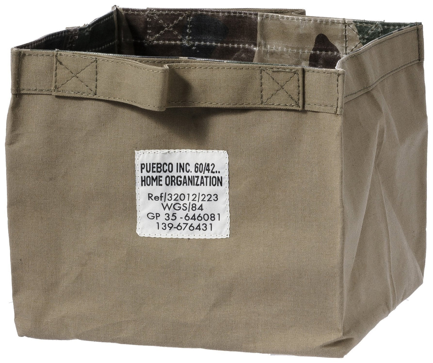 Laminated Fabric Organizer Square Small in Olive