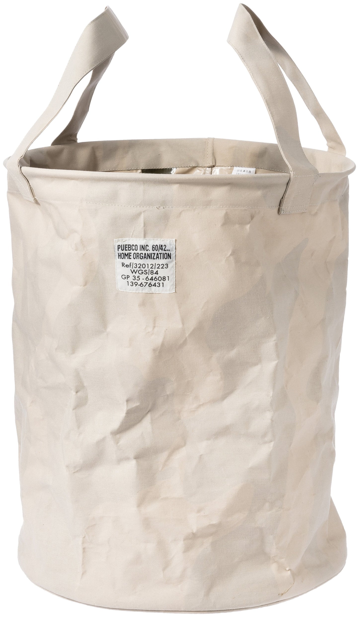 Laminated Fabric Organizer Round Large in Sand
