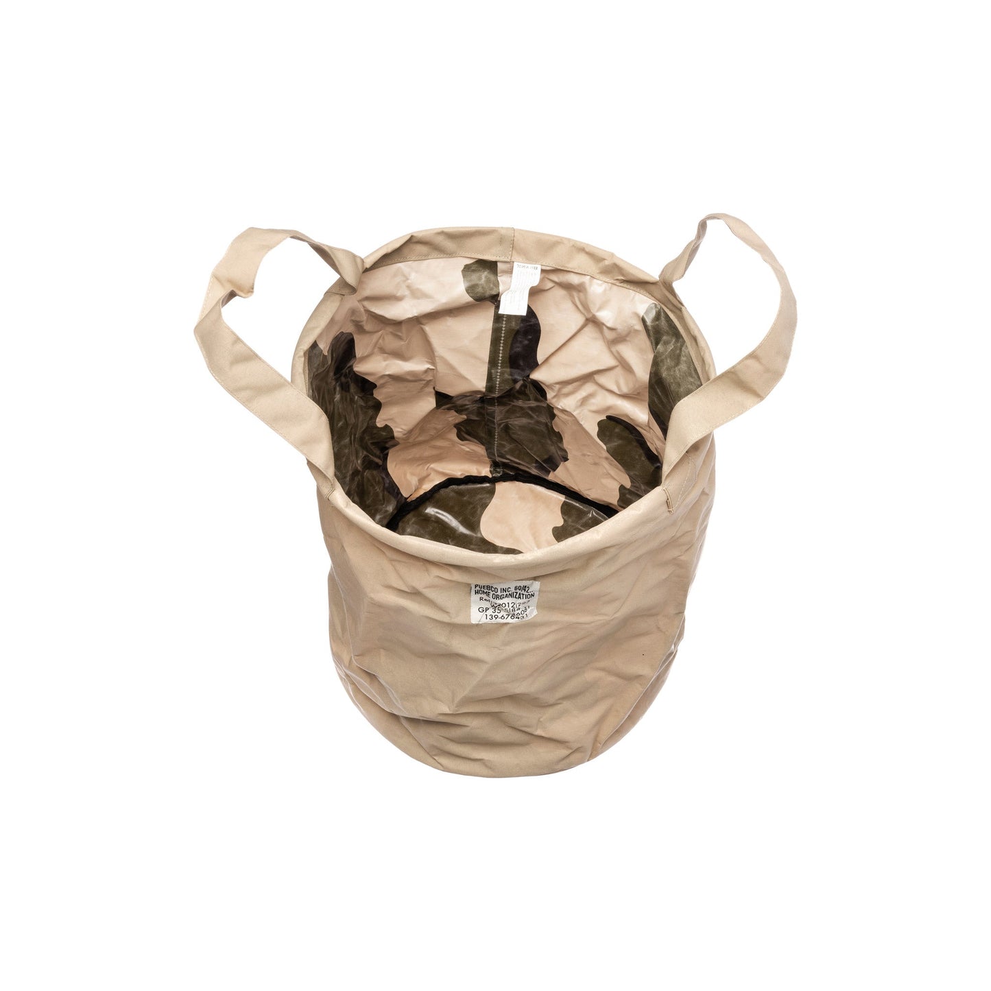 Laminated Fabric Organizer Round Large in Sand