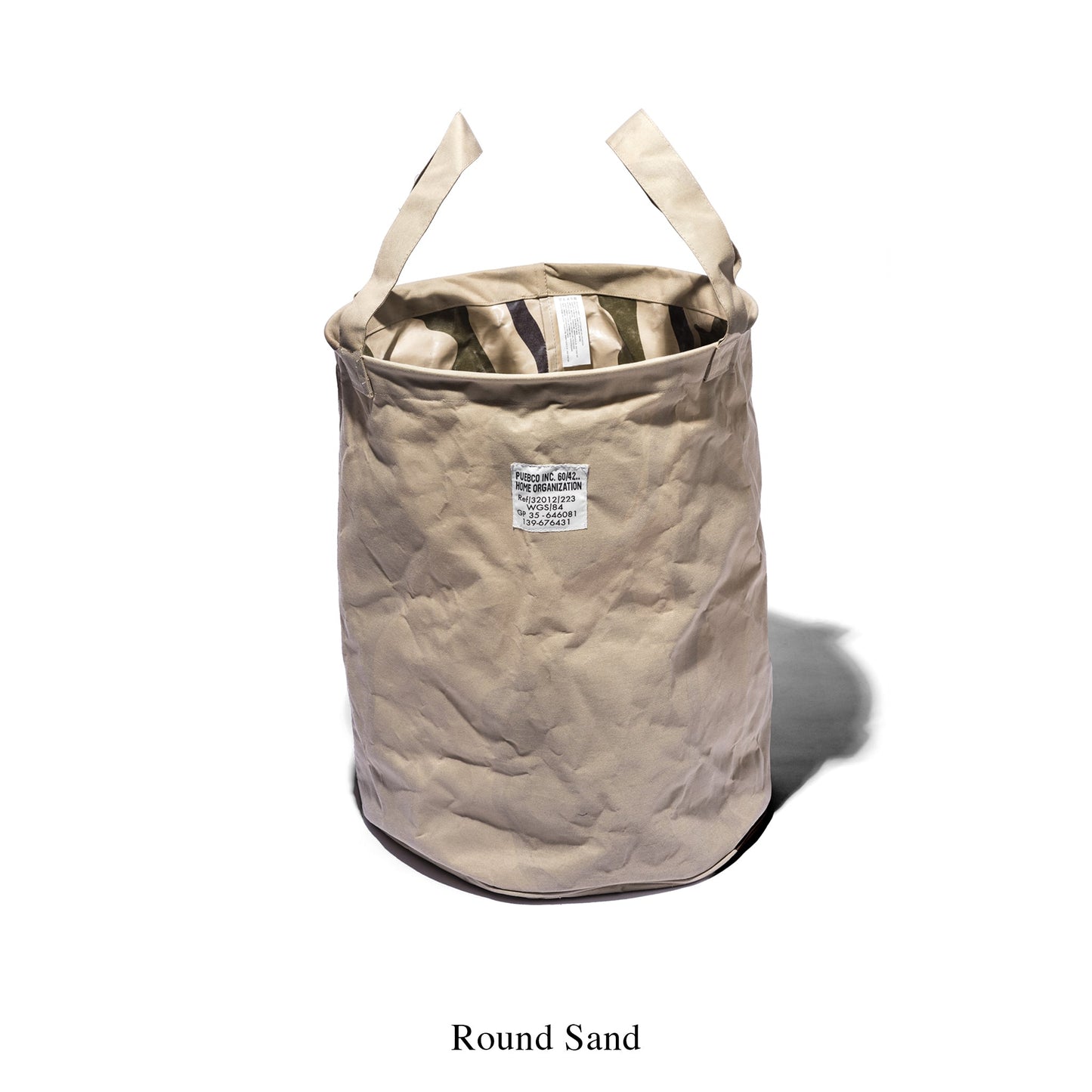 Laminated Fabric Organizer Round Large in Sand