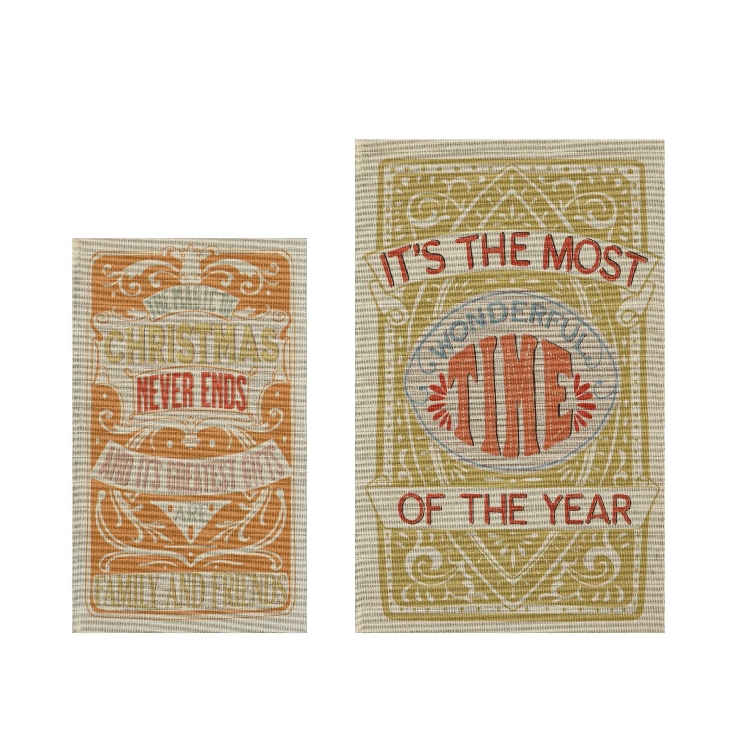 Canvas Book Storage Boxes "It's The Most Wonderful..."