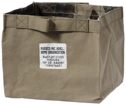 Laminated Fabric Organizer Square Small in Olive