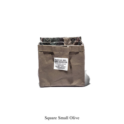 Laminated Fabric Organizer Square Small in Olive