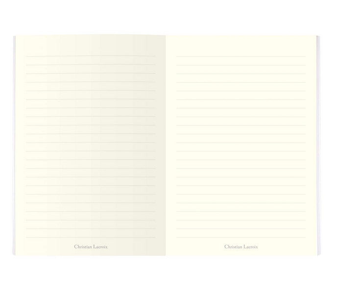 Paseo Embossed Silver Notebook design by Christian Lacroix