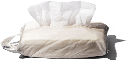 Vintage Parachute Tissue Cover in White