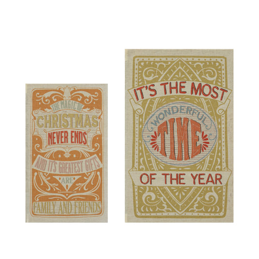 Canvas Book Storage Boxes "It's The Most Wonderful..."